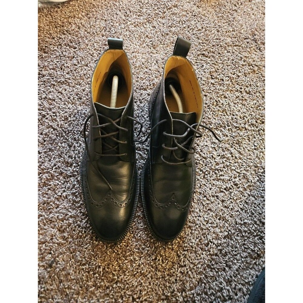 Men's Cole Haan Wing Chukka Black Leather Ankle Boot 10.5 M C20285